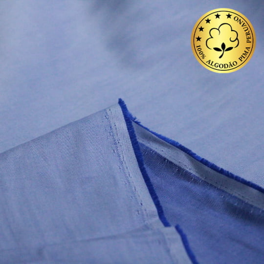 Tecido Camisaria fio 100 Maquinetado - Resca Cividale 04 Azzurro - 100% Algodão Pima