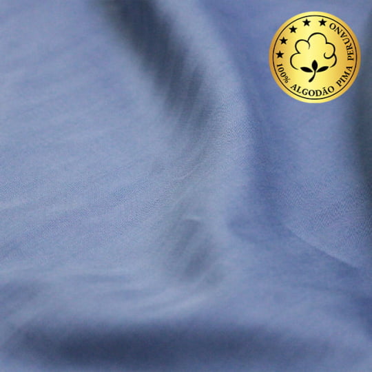 Tecido Camisaria fio 100 Maquinetado - Resca Cividale 04 Azzurro - 100% Algodão Pima