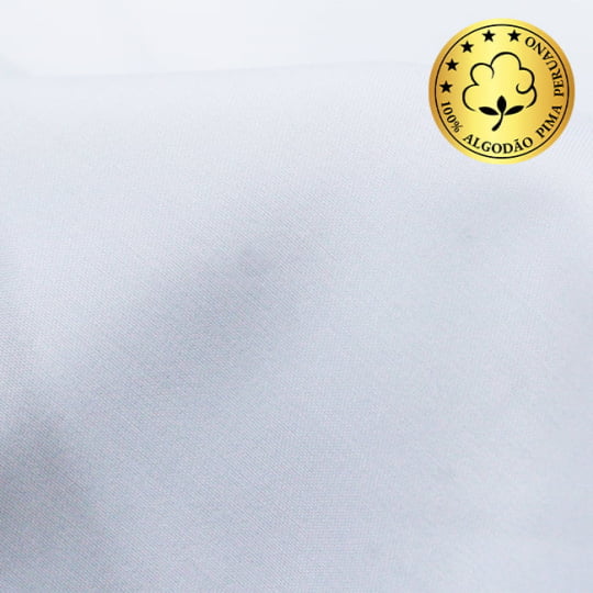 Tecido Camisaria fio 120 Liso - Catania 01 Branco - 100% Algodão Pima