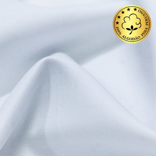 Tecido Camisaria fio 120 Liso - Catania 01 Branco - 100% Algodão Pima