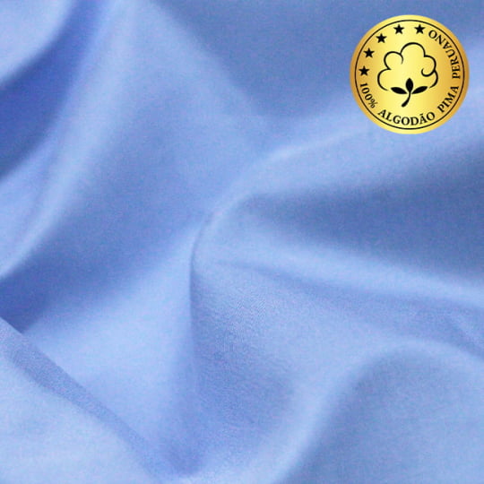 Tecido Camisaria fio 120 Liso - Catania 02 Celeste - 100% Algodão Pima