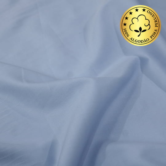 Tecido Camisaria fio 120 Maquinetado - AIR Verona Oxford 02 Celeste - 100% Algodão Pima