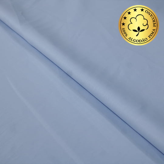 Tecido Camisaria fio 120 Maquinetado - AIR Verona Oxford 02 Celeste - 100% Algodão Pima