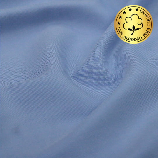 Tecido Camisaria fio 120 Maquinetado - AIR Verona Oxford 03 Azzurro - 100% Algodão Pima