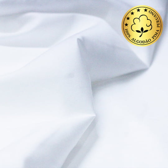 Tecido Camisaria fio 50 Liso - Pisa 01 Branco - 30% Bambu + 70% Algodão Pima