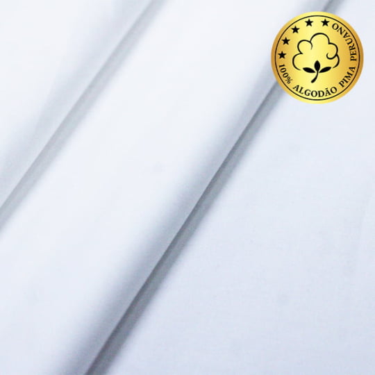 Tecido Camisaria fio 50 Liso - Pisa 01 Branco - 30% Bambu + 70% Algodão Pima