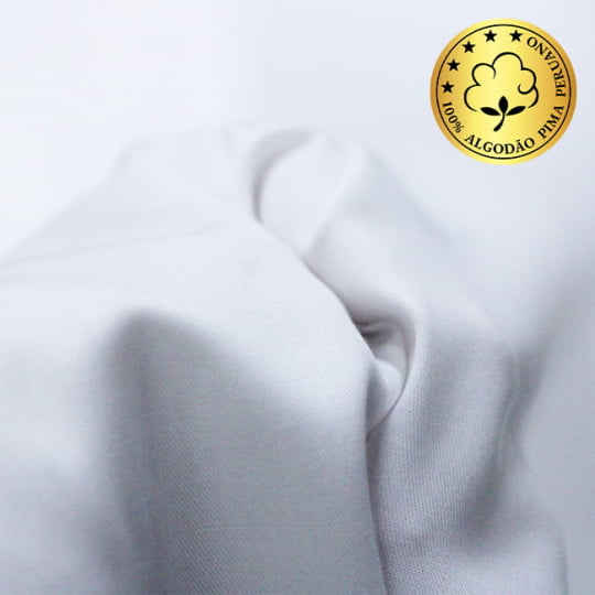 Tecido Camisaria fio 50 Liso - Pisa 01 Branco - 30% Bambu + 70% Algodão Pima