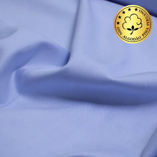 Tecido Camisaria fio 50 Maquinetado - Brisighela 02 Celeste - 100% Algodão Pima