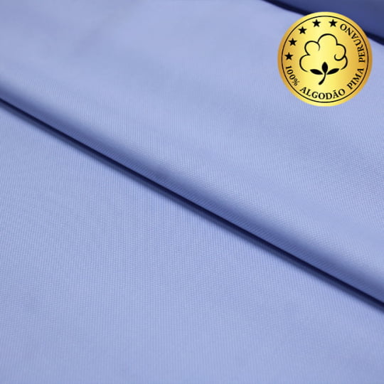 Tecido Camisaria fio 50 Maquinetado - Brisighela 02 Celeste - 100% Algodão Pima