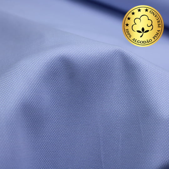 Tecido Camisaria fio 50 Maquinetado - Brisighela 02 Celeste - 100% Algodão Pima