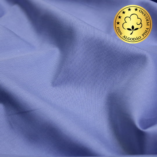 Tecido Camisaria fio 50 Maquinetado - Brisighela 03 Azzurro - 100% Algodão Pima
