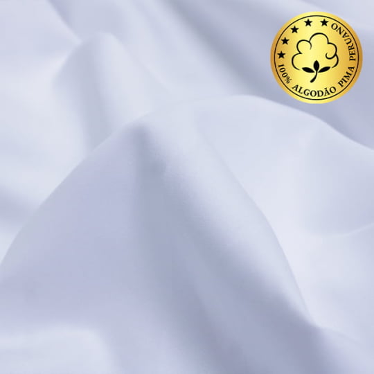 Tecido Camisaria fio 70 Liso crepe - Venezia 01 Branco - 100% Algodão Pima