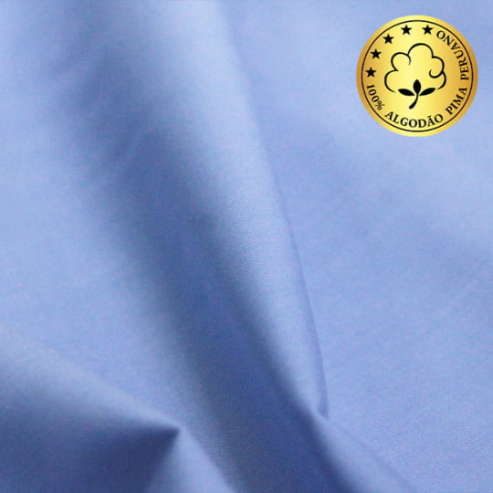 Tecido de Camisaria Firenze 06 Fio 70 Azzurro - 100% Algodão Pima