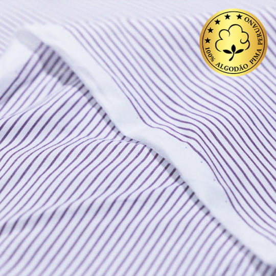 Tecido Camisaria fio 70 - Tremosine 03 Listra M Vinho - 100% Algodão Pima