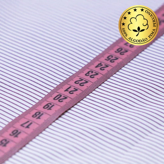 Tecido Camisaria fio 70 - Tremosine 03 Listra M Vinho - 100% Algodão Pima