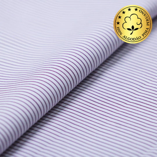 Tecido Camisaria fio 70 - Tremosine 03 Listra M Vinho - 100% Algodão Pima