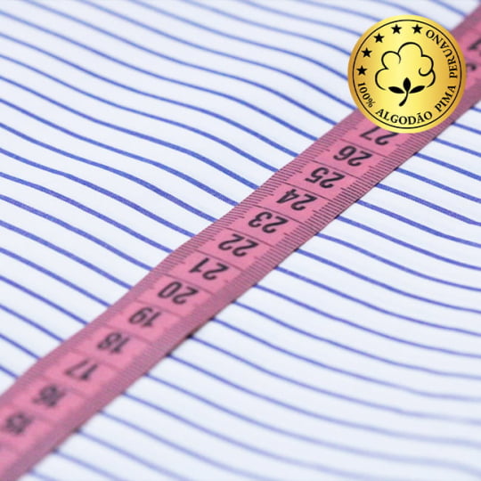 Tecido Camisaria fio 70 - Tremosine 05 Listra GG Royal - 100% Algodão Pima