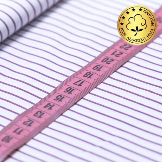 Tecido Camisaria fio 70 - Tremosine 05 Listra GG Vinho - 100% Algodão Pima