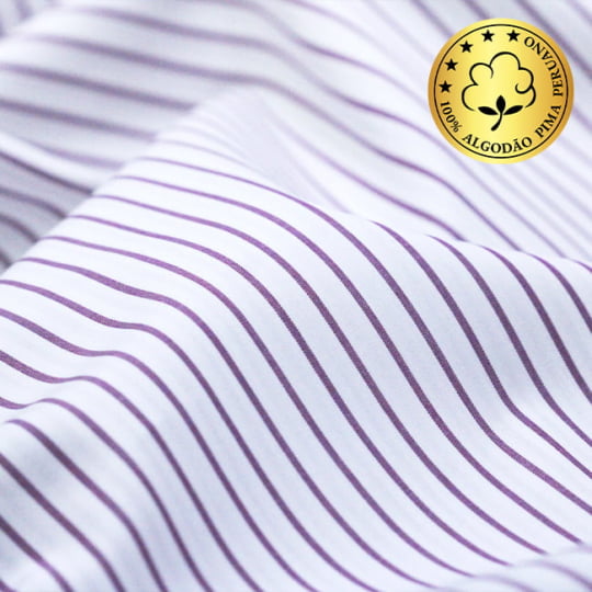 Tecido Camisaria fio 70 - Tremosine 05 Listra GG Vinho - 100% Algodão Pima