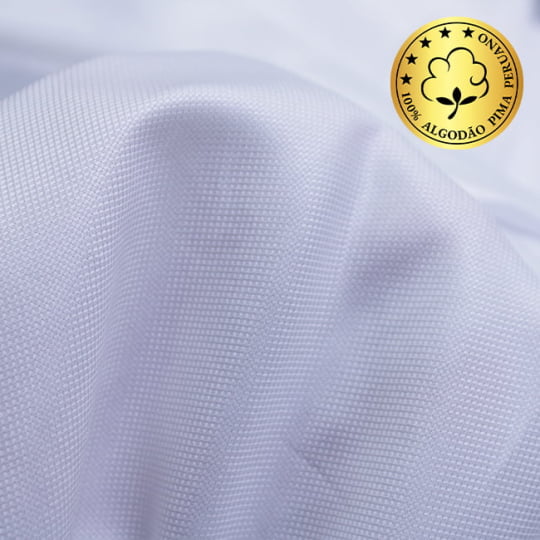 Tecido Camisaria fio 80 Maquinetado - Gradara Oxford 01 Branco - 100% Algodão Pima