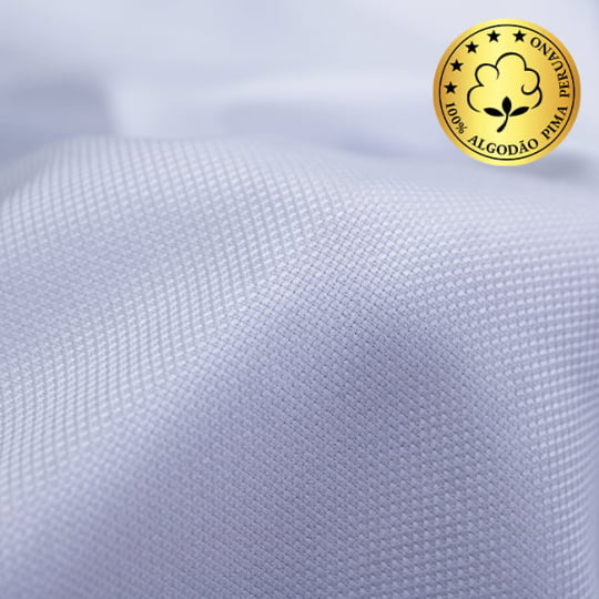 Tecido Camisaria Maquinetado - Gradara Oxford 01 Azzurro Fio 80 - 100% Algodão Pima