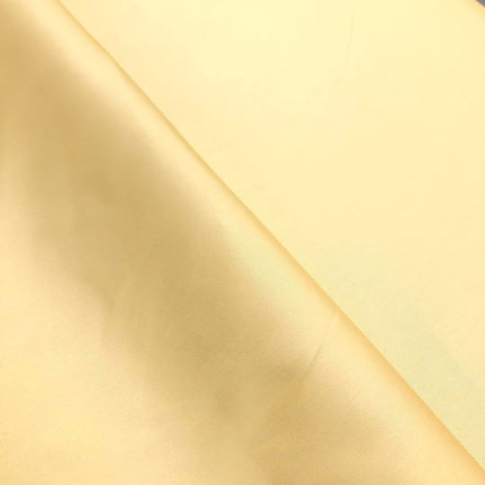 Tecido Camisaria Tricoline Fio 100 Luxor 42 Amarelo Trigo - Liso Acetinado 100% Algodão Egípcio