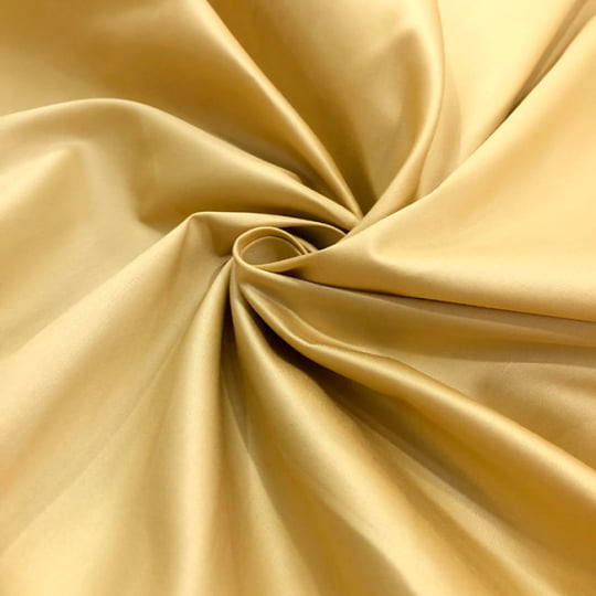 Tecido Camisaria Tricoline Fio 100 Luxor 42 Amarelo Trigo - Liso Acetinado 100% Algodão Egípcio