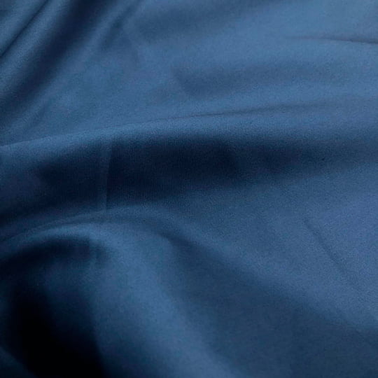 Tecido Tricoline Luxor 44 Azul Neblina Acetinado 100% Algodão Egípcio