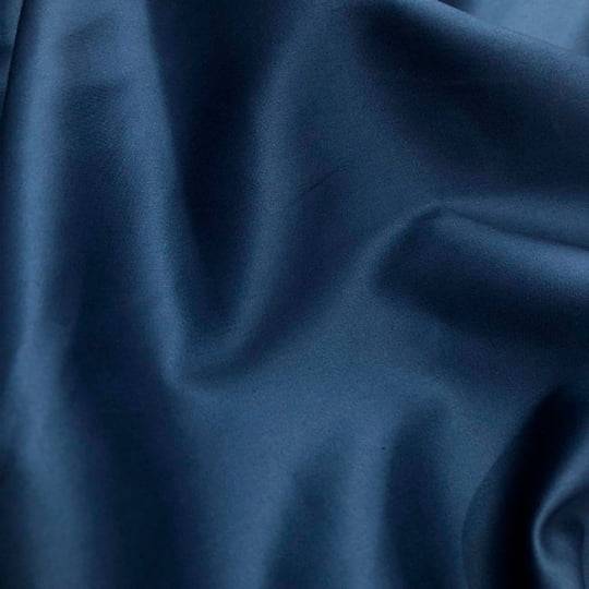 Tecido Tricoline Luxor 44 Azul Neblina Acetinado 100% Algodão Egípcio