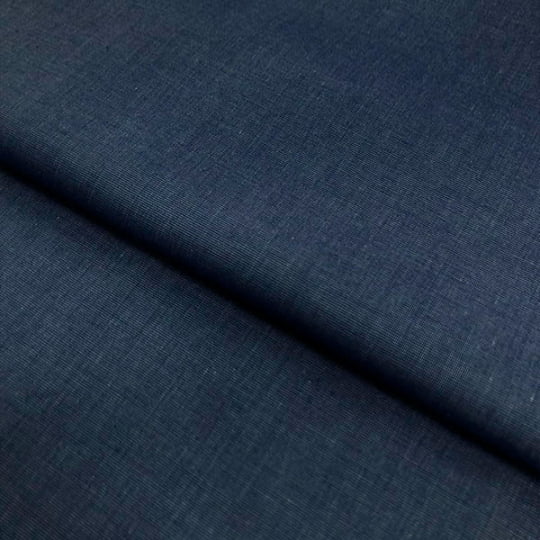 Tecido Camisaria Tricoline Fio 50  - Filas 52 - Liso - Azul Petróleo - 100% Algodão