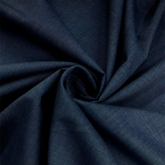 Tecido Camisaria Tricoline Fio 50  - Filas 52 - Liso - Azul Petróleo - 100% Algodão