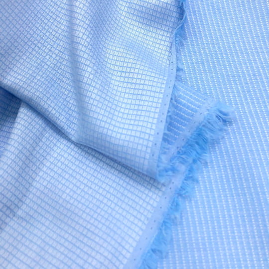 Tecido Camisaria Tricoline Fio 50 Maquinetado - Udine 02 Azul Claro - 100% Algodão Tecido Camisaria Tricoline Fio 50 Maquinetado - Udine 02 Azul Claro - 100% Algodão