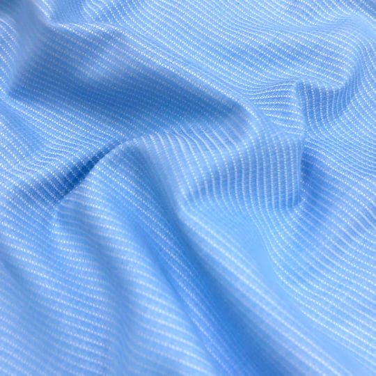 Tecido Camisaria Tricoline Fio 50 Maquinetado - Udine 02 Azul Claro - 100% Algodão
