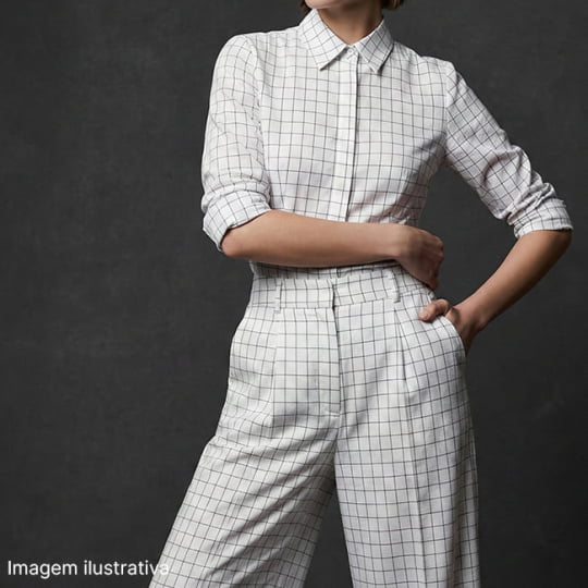 Tecido Camisaria Tricoline Fio 60 - Alexandria 295 Grid preto - 100% Algodão Tecido Camisaria Tricoline Fio 60 - Alexandria 295 Grid preto - 100% Algodão