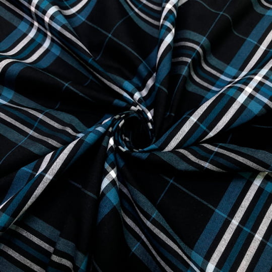 Tecido Tricoline Fio 40 - FT Xadrez Texas 12 Marinho e Branco - 100% Algodão Tecido Tricoline Fio 40 - FT Xadrez Texas 12 Marinho e Branco - 100% Algodão