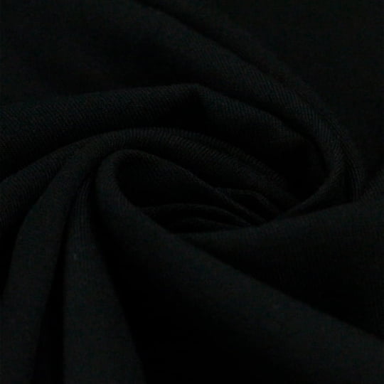 Tecido Viscose Lisa Sarjada Premium - Preto - 100% Viscose - Largura 1,45m