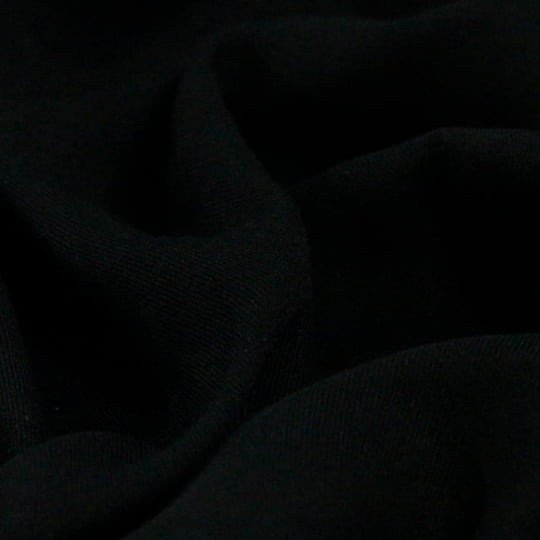 Tecido Viscose Lisa Sarjada Premium - Preto - 100% Viscose - Largura 1,45m