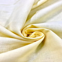 Tecido Voil de Algodão Liso - Amarelo Suave - 100% Algodão - Largura 1,40m