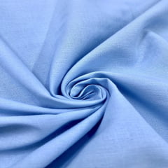 Tecido Voil de Algodão Liso - Azul Claro - 100% Algodão - Largura 1,40m