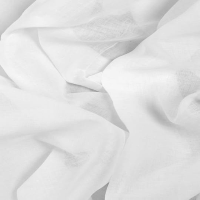 Tecido Voil de Algodão Liso - Branco - 100% Algodão - Largura 1,40m